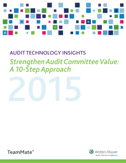 TeamMate &ndash; Strengthen Audit Committee Value: a 10