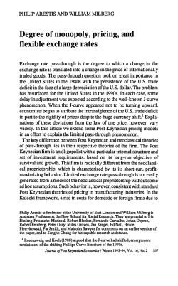 Degree of monopoly, pricing, and flexible