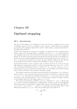 Optimal stopping