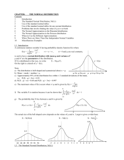 Chapter : The Normal Distribution