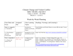 Course Plan and Schedule