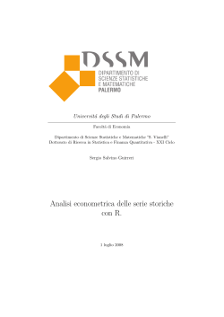 Analisi econometrica delle serie storiche con R.