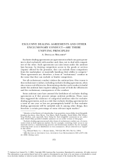exclusive dealing agreements and other exclusionary
