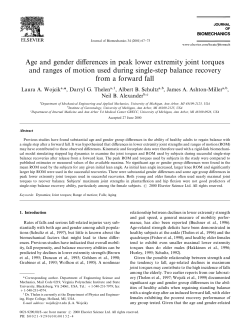 Age and gender di!erences in peak lower extremity joint torques and
