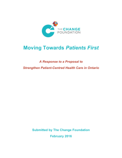Moving Towards Patients First