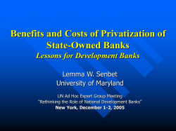 Benefits and Costs of Privatization of State