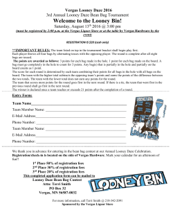 Looney Daze Bean Bag Contest Attn: Terri Smith PO