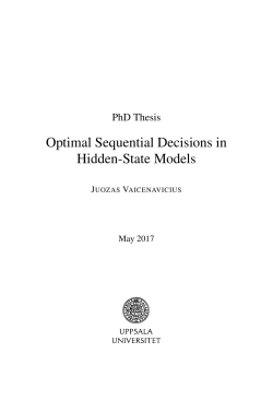 Optimal Sequential Decisions in Hidden
