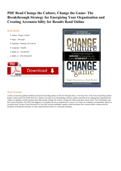 PDF Read Change the Culture, Change the Game