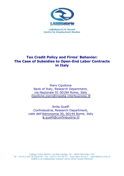 Tax Credit Policy and Firms` Behavior: The Case of Subsidies to