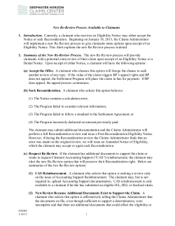New Re-Review Process Available to Claimants 1. Introduction