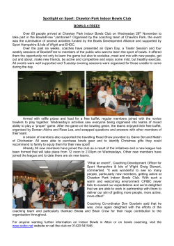 Spotlight on Sport: Chawton Park Indoor Bowls Club