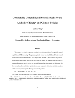 Computable General Equilibrium Models for the