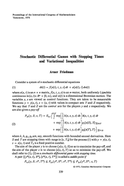 Stochastic Differential Games with Stopping Times and Variational