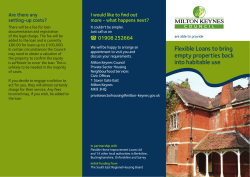 Flexible Loans to bring empty properties back into habitable use