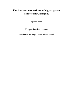 Digital Games as Cultural Industry chapt 3 pre