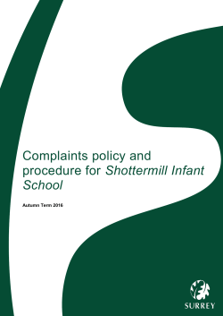 Complaints Procedure - Shottermill Infant School