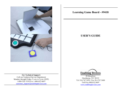 Learning Game Board - #9418 USER`S GUIDE