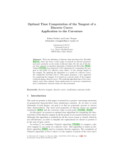 Optimal Time Computation of the Tangent of a Discrete Curve