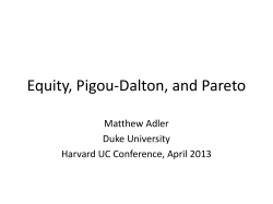 Equity: Pigou-Dalton, and Pareto - Harvard University: Program in