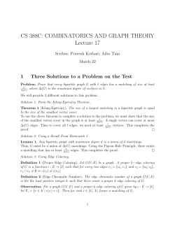 CS 388C: COMBINATORICS AND GRAPH THEORY Lecture 17