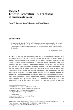 Effective Cooperation, The Foundation of Sustainable