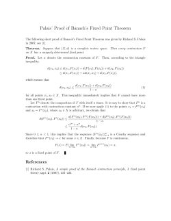 Palais` Proof of Banach`s Fixed Point Theorem