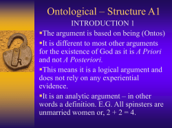 Ontological &ndash; Structure A1