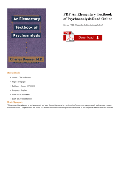 PDF An Elementary Textbook of Psychoanalysis