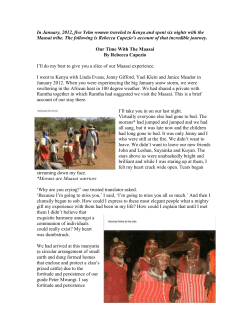In January, 2012, five Yelm women traveled to Kenya and spent six