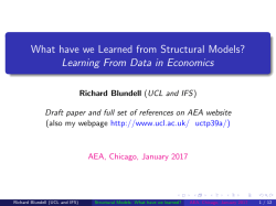 What have we Learned from Structural Models? Learning From Data
