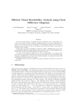 E cient Timed Reachability Analysis using Clock Di erence Diagrams