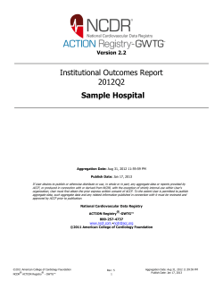 Institutional Outcomes Report 2012Q2 Sample Hospital