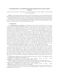 A DETERMINISTIC ALGORITHM FOR THE FRIEZE-KANNAN
