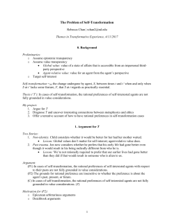 Handout for Themes in Transformative Experience