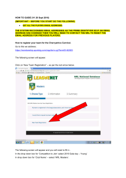 REGISTRATION GUIDE NRL MASTERS