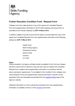 FE College Condition Fund request form