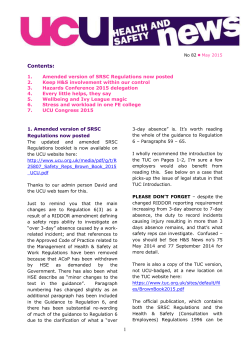 Health and Safety News 82, May 15