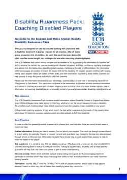 Coaching Disabled Players Pack - Northants Recreational Cricket