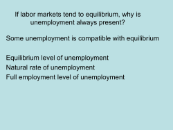 If labor markets tend to equilibrium, why is unemployment always