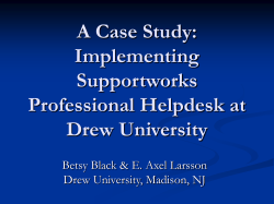 A Case Study - User Homepages @Drew University