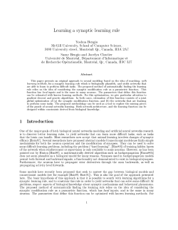 Learning a synaptic learning rule Yoshua Bengio