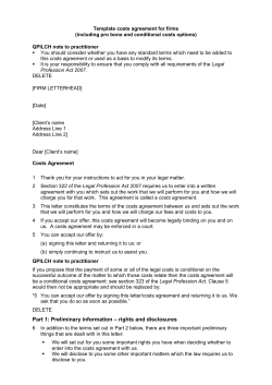 Estimate of the total legal costs