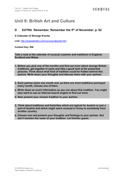 Unit 9: British Art and Culture D EXTRA