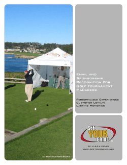 Email and Sponsorship Recognition For Golf