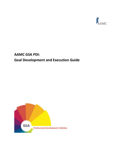 GSA Professional Development: Goal Development and
