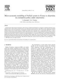 Micro-economic modelling of biofuel system in France to determine