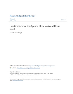 Practical Advice for Agents: How to Avoid Being Sued