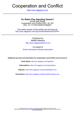 Cooperation and Conflict