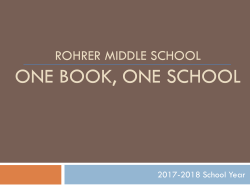 Rohrer middle school One book, one school